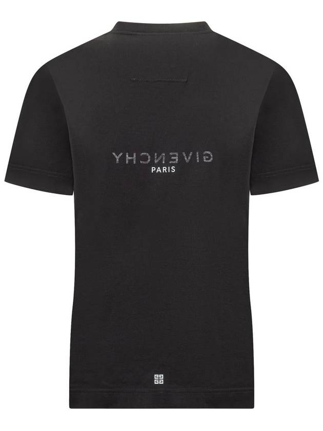 Men's Reverse Logo Round Slim Short Sleeve T-Shirt Black - GIVENCHY - BALAAN 3