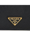 Gold Hardware Triangle Logo Saffiano Half Wallet Black - PRADA - BALAAN 8