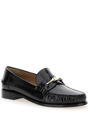 'Harry' Slip-On Loafer With Chain Detail In Leather Woman - SALVATORE FERRAGAMO - BALAAN 1