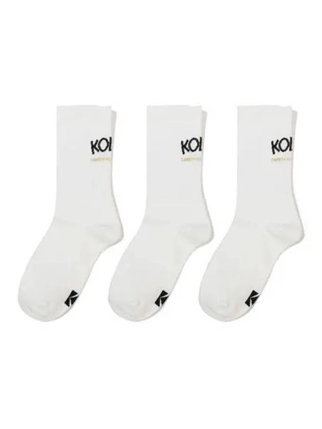 KODAK bag small logo crew socks 3PC white - KODO - BALAAN 1