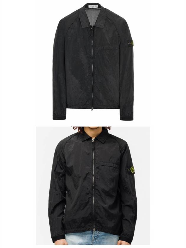 Nylon Metal Overshirt Zip-Up Jacket Black - STONE ISLAND - BALAAN 5