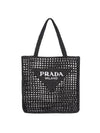 Crochet Tote Bag Black - PRADA - BALAAN 1