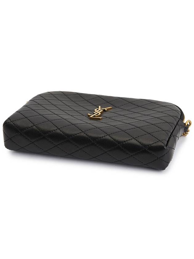 Gaby Quilted Lambskin Chain Cross Bag Black - SAINT LAURENT - BALAAN 5