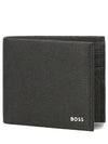 Logo Lettering Leather Half Wallet Black - HUGO BOSS - BALAAN 2