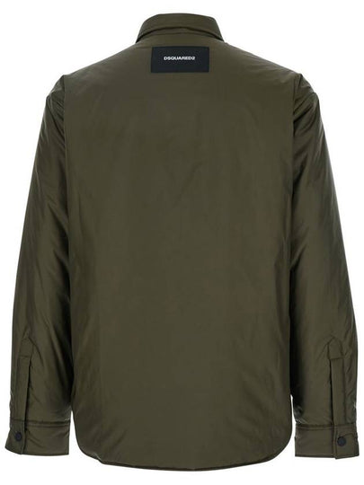 Green Down Filled Jacket With Logo Applied On The Back In Tech Fabric Man - DSQUARED2 - BALAAN 2