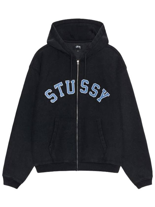 graphic logo hooded zip up jacket black 118565 0034 - STUSSY - BALAAN 1