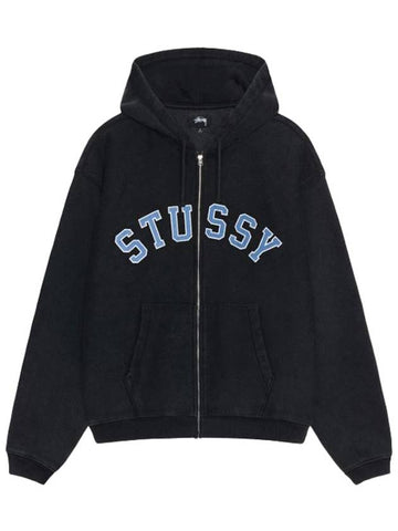 graphic logo hooded zip up jacket black 118565 0034 - STUSSY - BALAAN 1