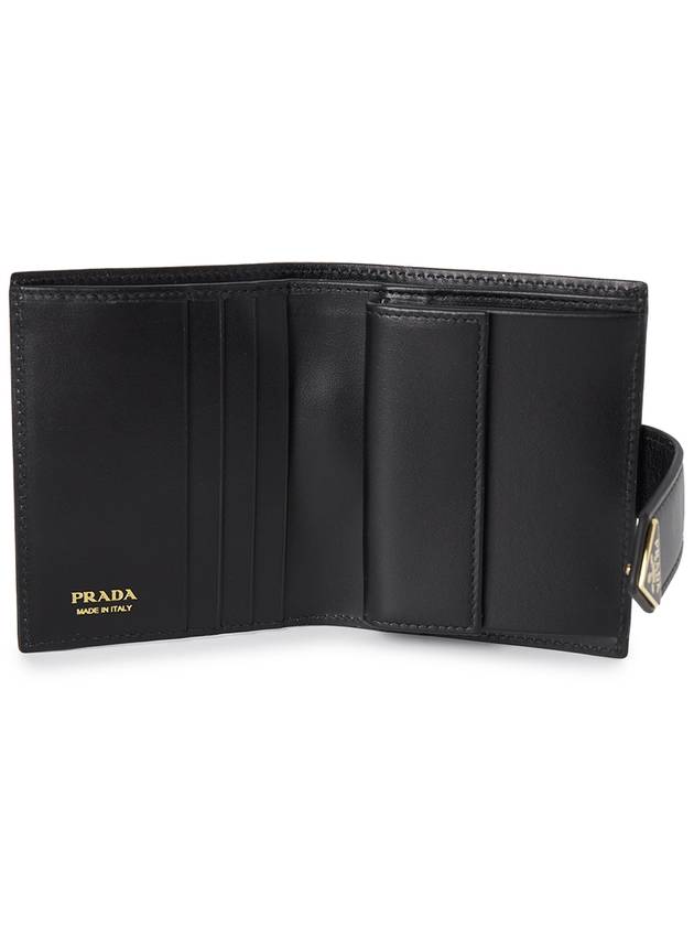 Small Leather Half Wallet Black - PRADA - BALAAN 5