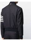 Diagonal Striped Knit Rib Blouson Bomber Jacket Navy - THOM BROWNE - BALAAN 5