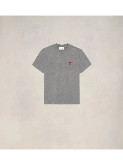 Small Heart Logo Short Sleeve T-Shirt Grey - AMI - BALAAN 2