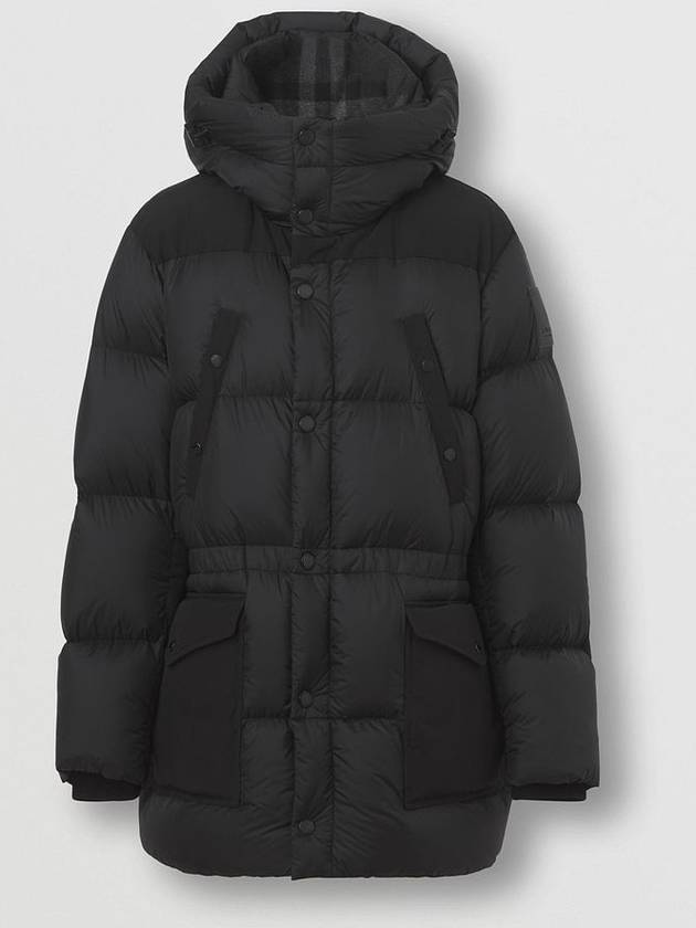 Logo Applique Nylon Puffer Coat Black - BURBERRY - BALAAN 5