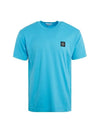 logo patch short sleeve t-shirt aqua blue - STONE ISLAND - BALAAN.