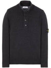 High Neck Half Button Lambswool Knit Top Charcoal - STONE ISLAND - BALAAN 2