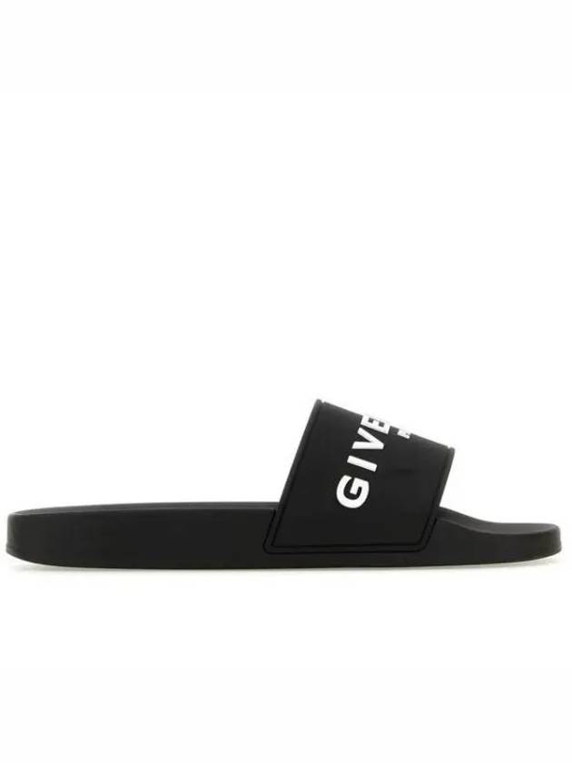 Logo Rubber Slide Slippers Black - GIVENCHY - BALAAN 2