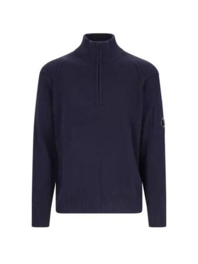 Lambswool GRS Half Zip Up Knit Top Total Eclipse - CP COMPANY - BALAAN 2