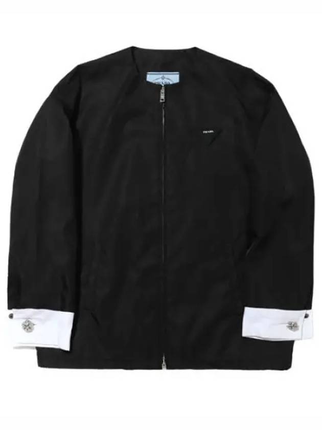 Triangle Patch Re Nylon Blouson Jacket Women - PRADA - BALAAN 1