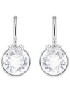 Bella V Drop Crystal Round Cut Earrings Silver - SWAROVSKI - BALAAN 1