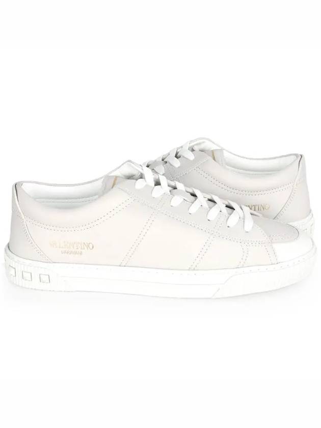 Men's Cityplanet Leather Low Top Sneakers White - VALENTINO - BALAAN 3