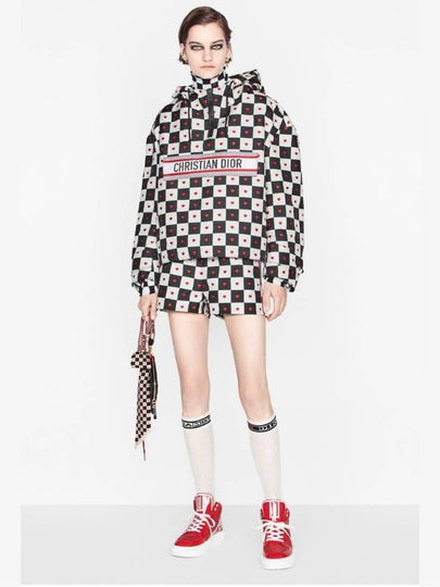 XS Dior Women s Amor Heart Check Chess Anorak Hooded Jacket - DIOR - BALAAN 2