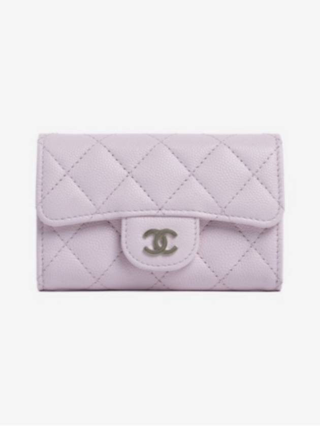 Classic Caviar Card Wallet Lilac AP0214 - CHANEL - BALAAN 4