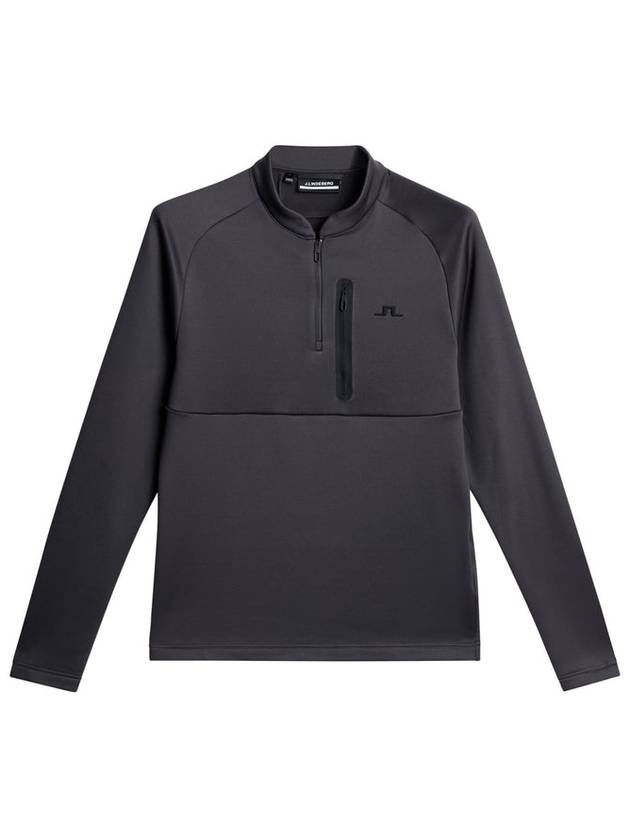 Adam Quarter Zip Mid Layer Long Sleeve T-Shirt Asphalt - J.LINDEBERG - BALAAN 2