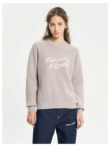 Women s Lettering Comfort Sweatshirt Jumper Light Beige Melange Domestic Product - MAISON KITSUNE - BALAAN 1