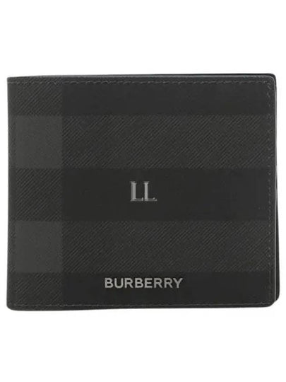 Vintage Check Logo Half Wallet Charcoal - BURBERRY - BALAAN 2