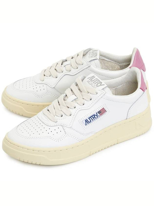 Medalist leather low-top sneakers pink white - AUTRY - BALAAN 2