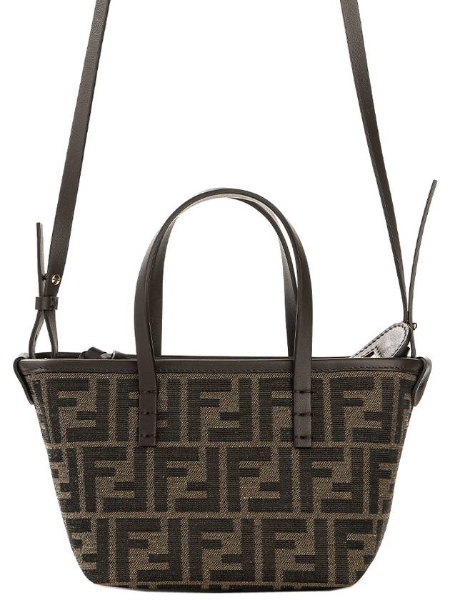 Roll FF Jacquard Mini Tote Bag Brown - FENDI - BALAAN 2