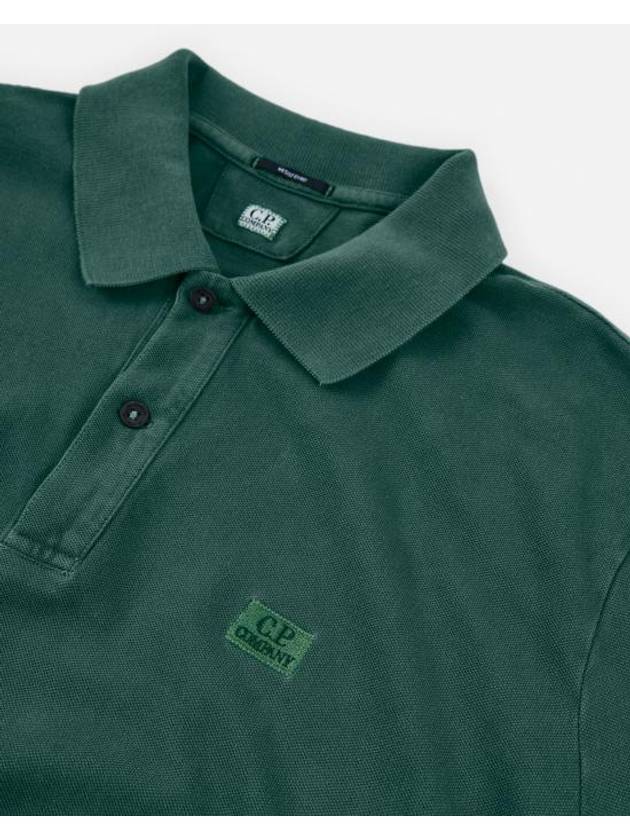 24/1 Piquet Resist Dyed Polo Shirt Green - CP COMPANY - BALAAN 4