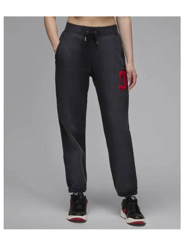 Jordan Flight Fleece Track Pants Black - NIKE - BALAAN 1