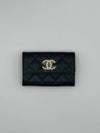 CC logo flap caviar card wallet black - CHANEL - BALAAN 3