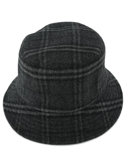 Check Wool Cashmere Bucket Hat Grey - BURBERRY - BALAAN 2