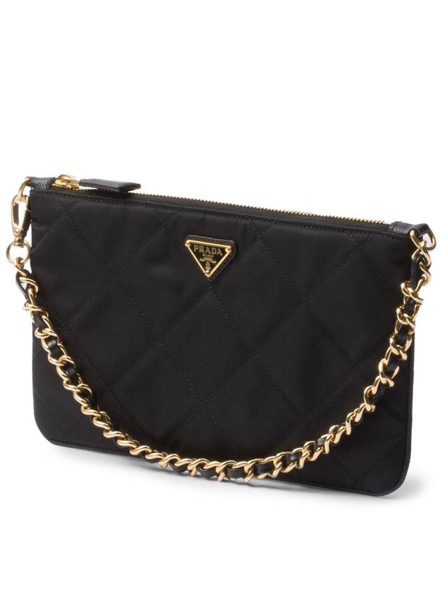 Triangle Logo Chain Pouch Black - PRADA - BALAAN 4