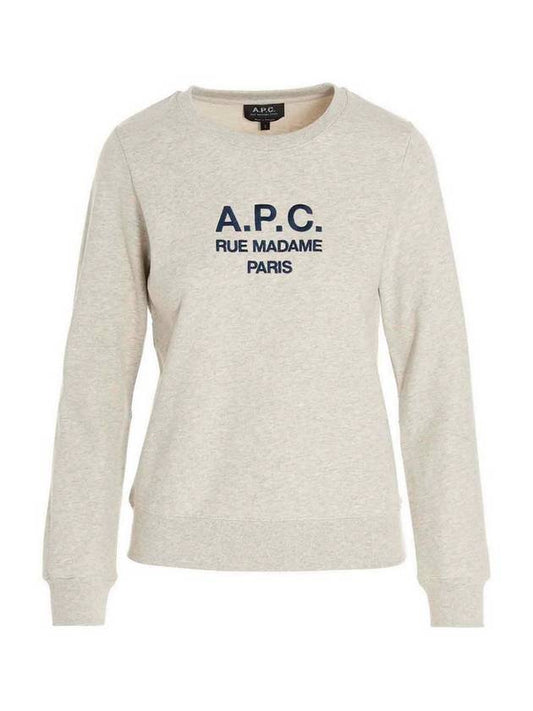 Women's Tina Logo Sweat Sweatshirt Heather Ecru - A.P.C. - BALAAN 2