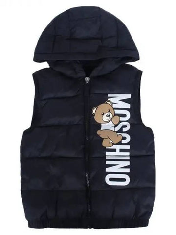 Kids Teddy Logo Padded Vest Jacket Black HUS04Q L3A69 60100 4 8Y 270011 1119454 - MOSCHINO - BALAAN 1