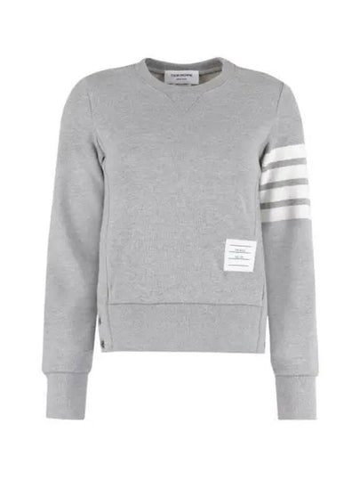 Engineered 4 Bar Stripe Loopback Jersey Knit Crewneck Sweatshirt Light Grey - THOM BROWNE - BALAAN 2