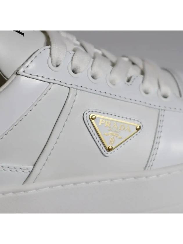 Downtown Bold Leather Low Top Sneakers White - PRADA - BALAAN 8