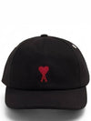 De Coeur Embroidered Logo Ball Cap Black - AMI - BALAAN 3