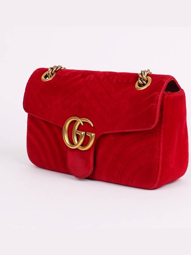 GG Marmont suede small chain bag 443497 - GUCCI - BALAAN 3