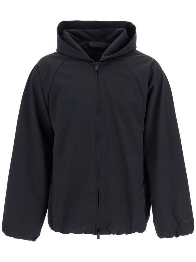 Essentials Bonded Nylon Hooded Bomber Jacket Black - FEAR OF GOD - BALAAN 1