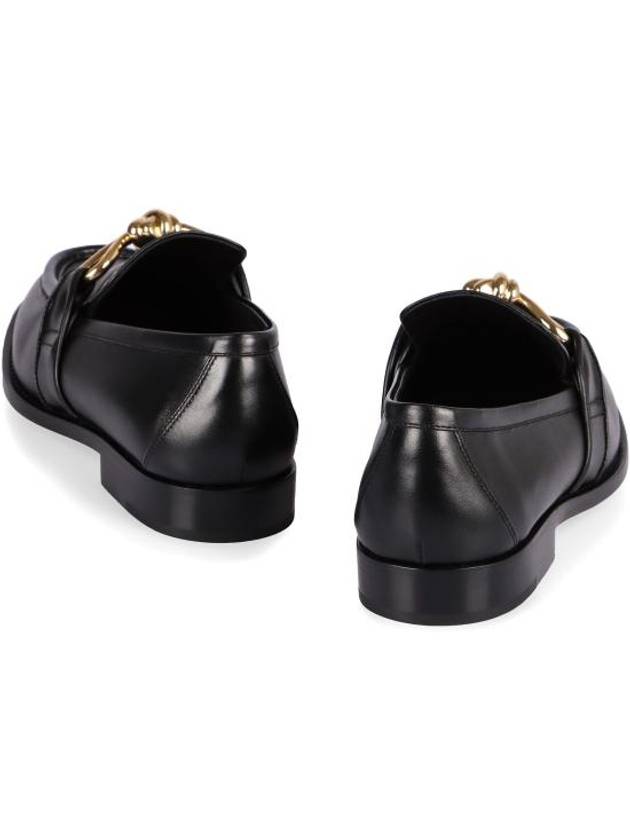 Astaire Signature Metallic Knot Detail Leather Loafers Black - BOTTEGA VENETA - BALAAN 6