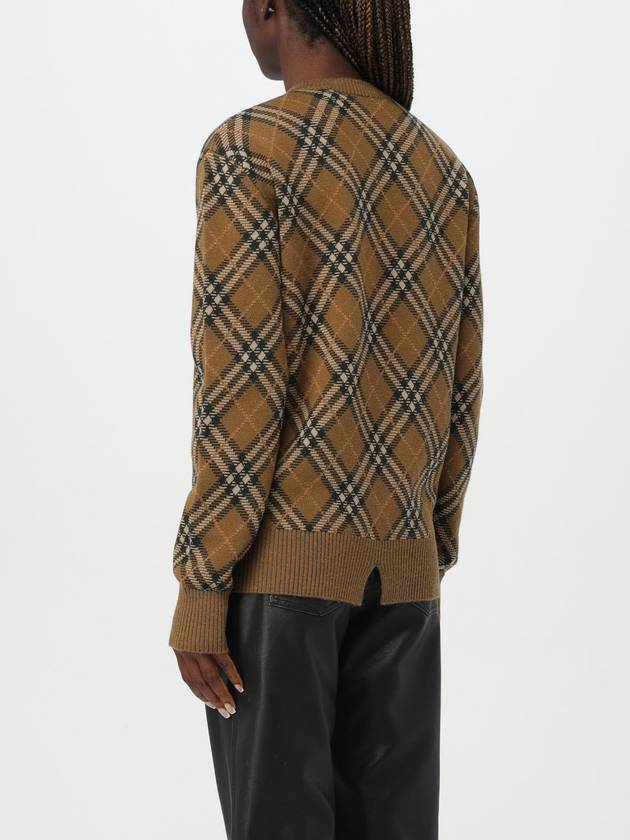 Check Wool Mohair Blend Knit Top Brown - BURBERRY - BALAAN 3