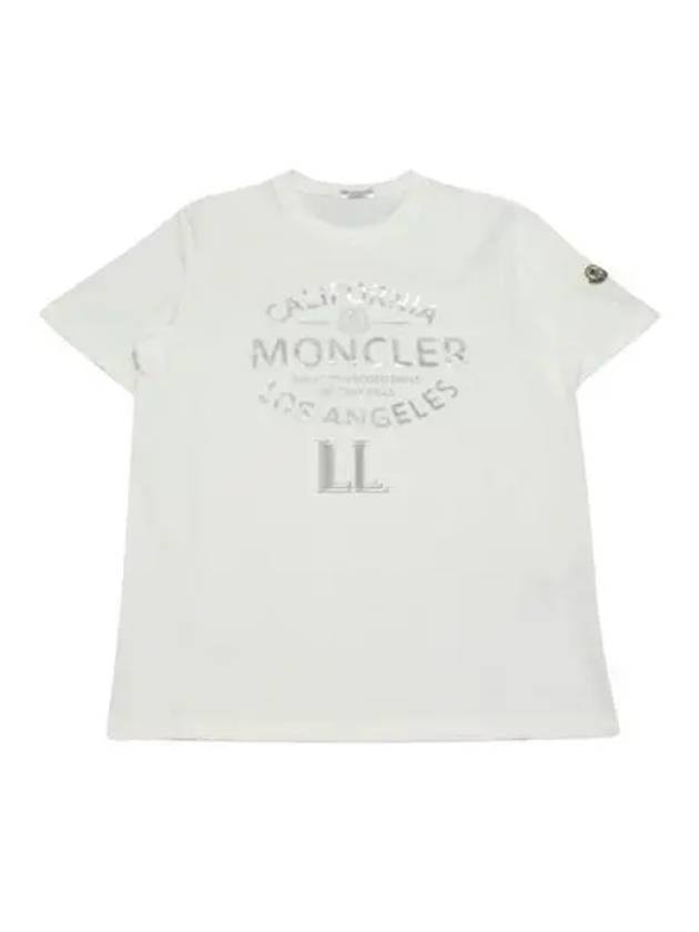 Metallic Logo Short Sleeve T-Shirt White - MONCLER - BALAAN 2