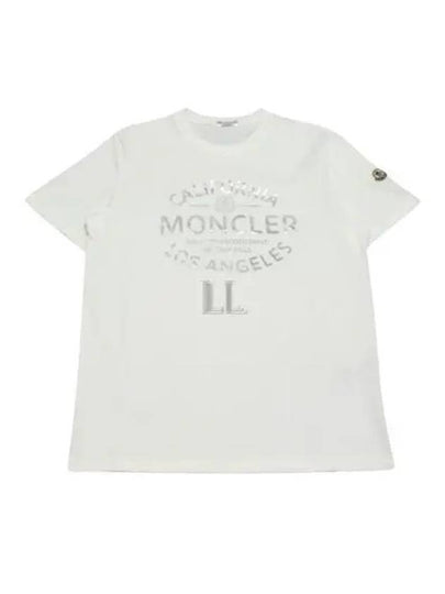 Metallic Logo Short Sleeve T-Shirt White - MONCLER - BALAAN 2