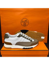 Men's Trail Sneakers Calfskin Brown White - HERMES - BALAAN 3