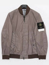 Men's Wappen Patch Zip-Up Bomber Jacket Grey Brown - STONE ISLAND - BALAAN 2