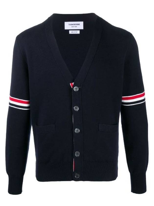 Milano Stitch Sprite Armband Cotton V-neck Cardigan Light Grey - THOM BROWNE - BALAAN 3