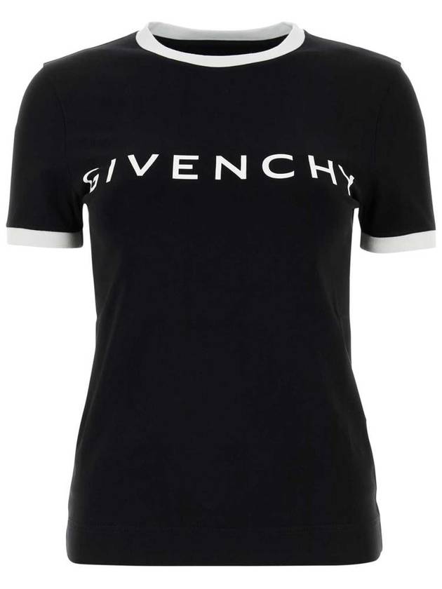 Archetype Slim Fit Cotton Short Sleeve T-Shirt Black - GIVENCHY - BALAAN 2