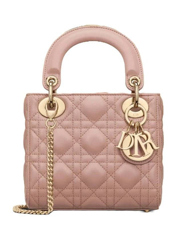 Lady Cannage Small Lambskin Tote Bag Blush - DIOR - BALAAN 1